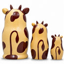 Set of 3 Cow Family Nesting Doll 5.5 Inches