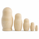 Set of 5 Unfinished Wooden Nesting Dolls DIY Craft Blanks for Painting  5.75 Inches