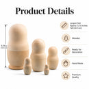 Set of 5 Unfinished Wooden Nesting Dolls DIY Craft Blanks for Painting  5.75 Inches