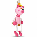 Pig Wooden Doll on a Spring 6 Inches