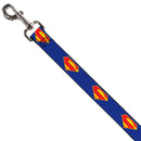 Dog Leash - DC League of Super-Pets Superman Shield Logo Blue/Red/Yellow