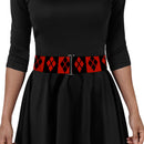 Cinch Waist Belt - Harley Quinn Diamond Blocks Red Black Black Red