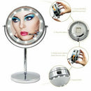 VANDORA Lighted Makeup Mirror, 13 In Circular Double-Sided Rotating Mirror