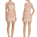 Aqua Fashion Lace Cap Sleeve Dress, Size Medium