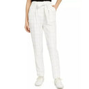 Bar III Belted Windowpane Slim Straight-Leg Pants,Size 14