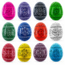 Set of 12 Multicolored Hand Painted Ukrainian Wooden Easter Eggs 2.5 Inches