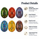Set of 6 Traditional Ukrainian Pysanky Wooden Easter Eggs 2.5 Inches