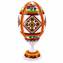 Bird Ukrainian Wooden Easter Egg Pysanka on a Stand 3.75 Inches