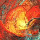 Flaming Sun Dynamic Abstract Wall Art