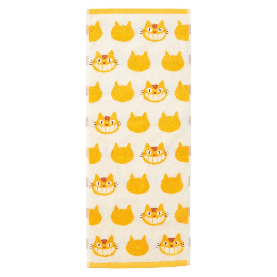 My Neighbor Totoro Catbus Face Towel Yellow and White