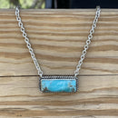 Marbled Turquoise Bar Necklace