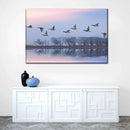 Pink Sky Over Ducks Wall Art