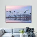 Pink Sky Over Ducks Wall Art