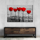 Five Red Tulips Wall Art