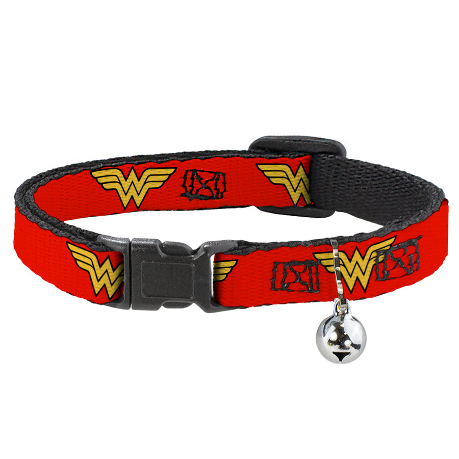 Cat Collar Breakaway - Wonder Woman Logo Red