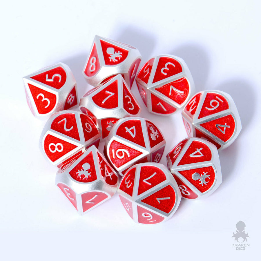 Kraken 10pc Dark Prince Metal d10 Dice Set for RPGs