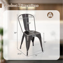 Metal Dining Chairs Set of 4 with Removable Backrest for Dining Room Restaurant Living Room
