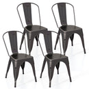 Metal Dining Chairs Set of 4 with Removable Backrest for Dining Room Restaurant Living Room