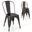 Metal Dining Chairs Set of 4 with Removable Backrest for Dining Room Restaurant Living Room