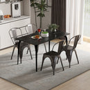Metal Dining Chairs Set of 4 with Removable Backrest for Dining Room Restaurant Living Room