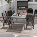 Metal Dining Chairs Set of 4 with Removable Backrest for Dining Room Restaurant Living Room