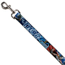 Dog Leash - Avengers THOR Hammer/Action Pose Galaxy Blues/White