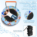 Mini Trampoline Folding Small Rebounder for Kids with Lights-Blue