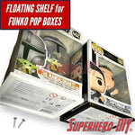 Minimalist Open Bottom Floating Shelf for Funko Pop Boxes | Fits Soft or Hard Protectors | Easy Wall Mount with Screws or Command Strips