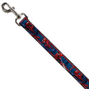 Dog Leash - SPIDER-MAN 3-Action Poses/Bricks/Stripe Blues/Red/White