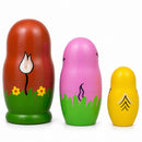 Set of 3 Cow, Pig and Chicken Wooden Nesting Dolls 4.25 Inches
