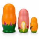 Set of 3 Horses with Flowers Wooden Nesting Dolls 4.25 Inches
