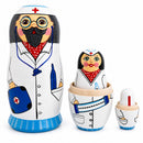 Doctor & Nurses Wooden Nesting Dolls