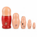 Set of 5 Pigs Celebration Wooden Nesting Dolls 6 Inches