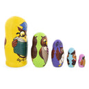 Set of 5 Owls Professors Wooden Nesting Dolls 6 Inches