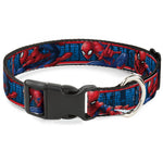 Plastic Clip Collar - SPIDER-MAN 3-Action Poses/Bricks/Stripe Blues/Red/White