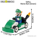 Luigi Kart Super Mario Brothers Lego Minifigures Custom Toys