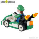 Luigi Kart Super Mario Brothers Lego Minifigures Custom Toys