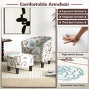 Modern Accent Tub Chair and Ottoman Set with Fabric Upholstered-Beige