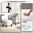 Modern Accent Tub Chair and Ottoman Set with Fabric Upholstered-Beige