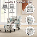 Modern Accent Tub Chair and Ottoman Set with Fabric Upholstered-Beige
