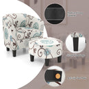 Modern Accent Tub Chair and Ottoman Set with Fabric Upholstered-Beige