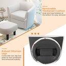 Modern Club Swivel Accent Chair with Ottoman Footrest Curved Backrest