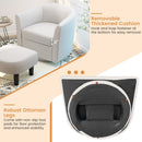 Modern Club Swivel Accent Chair with Ottoman Footrest Curved Backrest