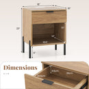 Modern Nightstand with Charging Station-Natural