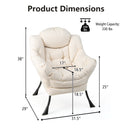 Modern Polyester Fabric Lazy Chair with Steel Frame and Side Pocket