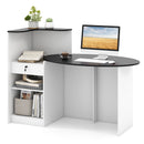 Modern Reception Desk Front Counter Desk with Oval Tabletop