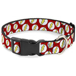 Plastic Clip Collar - Flash Logo Scattered Red/White/Yellow