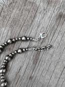 Multi Size Silver Pearl Necklace