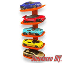 Multicar 5-CAR Shelf for Hot Wheels or 1:64 Vehicles | Space-saving wall mount for Matchbox or Hot Wheels Display | Command strip included