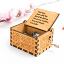 Personalized Wooden Music Box - You Are My Sunshine | Custom Message Engraved Inside | Pine with Laser-Engraved Vine Exterior | Hand-Crank